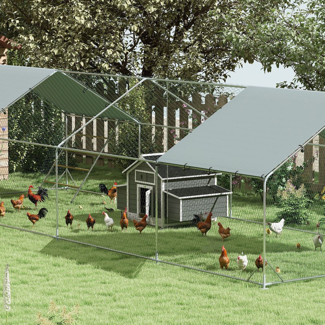PawHut Wooden Chicken Coop with Nesting Boxes, Openable Roof and Pull-Out Tray – Outdoor Hen House, 150 x 100 x 97 cm