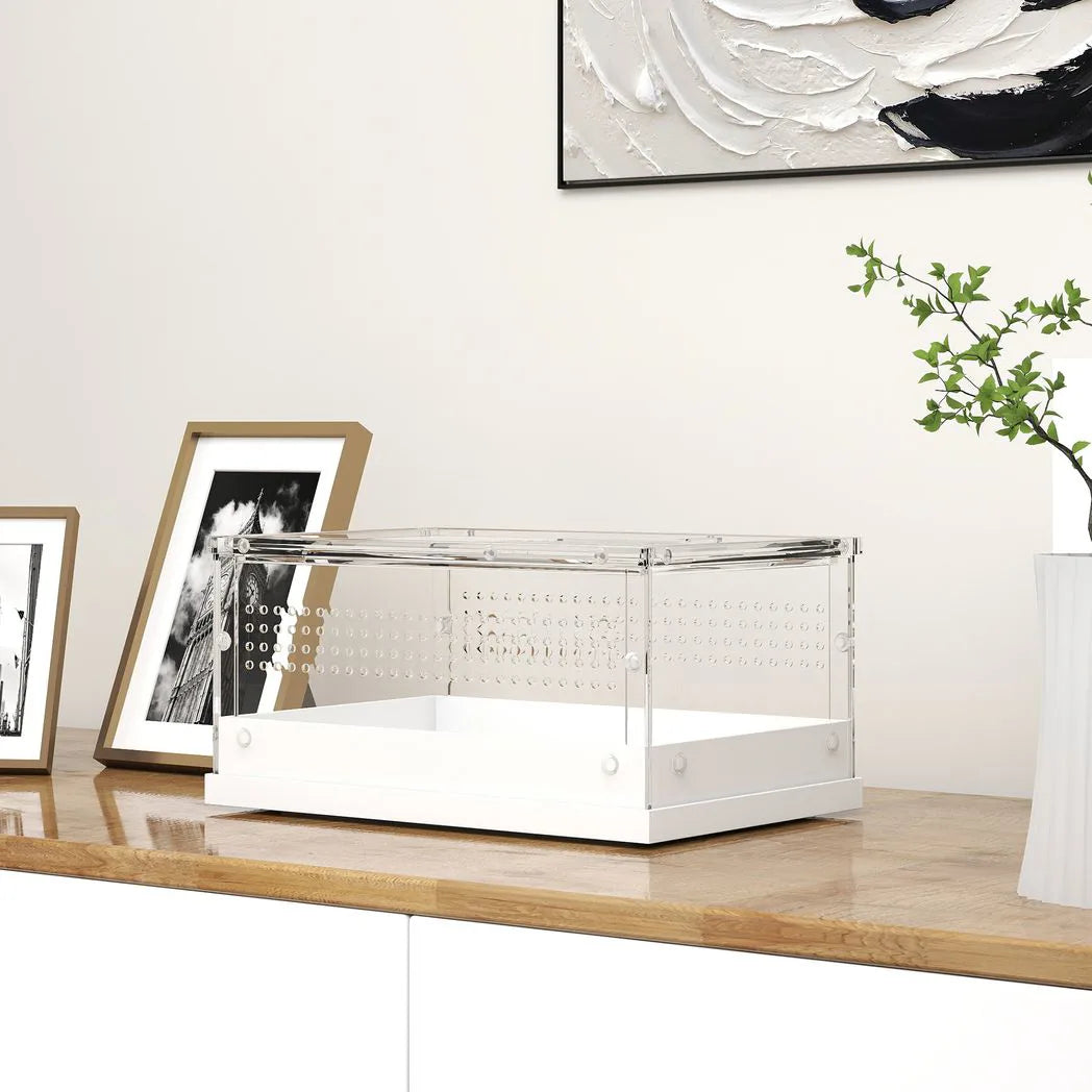 PawHut Acrylic Reptile Terrarium with Top Sliding Door and Vents – Habitat for Snakes, Frogs and Geckos