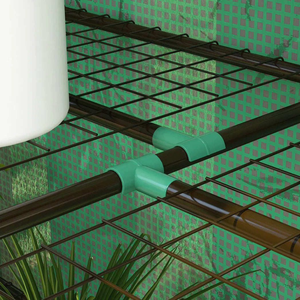 Outsunny Six-Shelf Portable Greenhouse with Two Roll-Up Doors & PE Cover – Steel Frame Plant Greenhouse