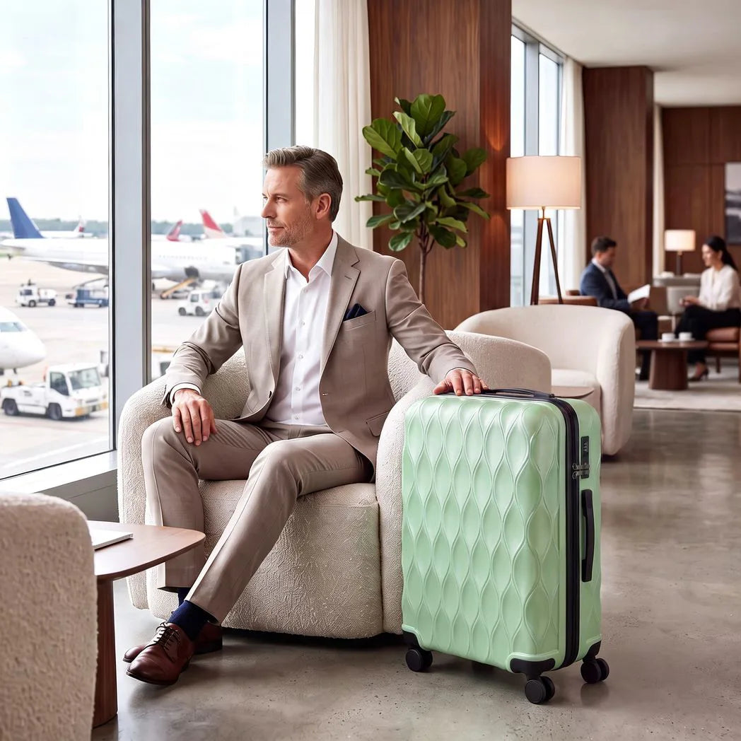 HOMCOM 24 Inch Hard Shell Suitcase with TSA Lock & Spinner Wheels – 64 L ABS Checked Luggage, Green