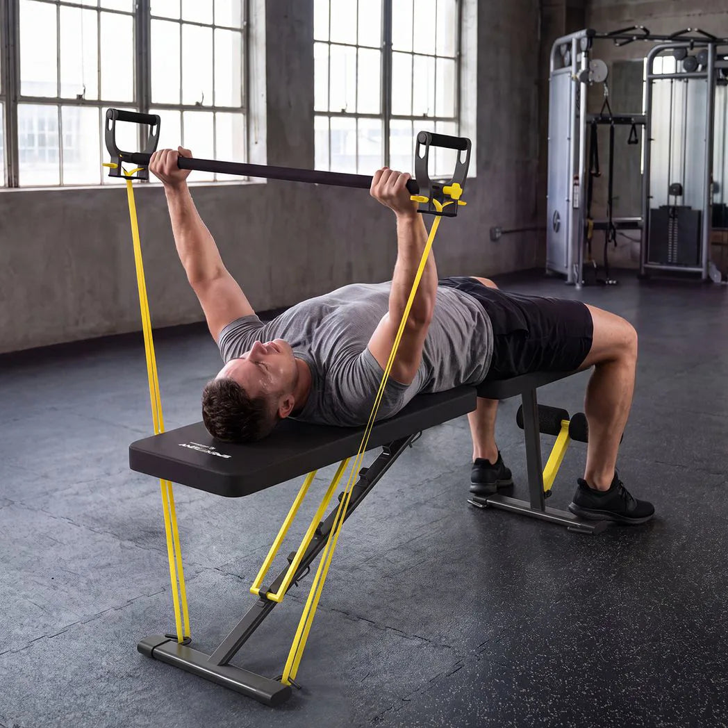 SPORTNOW Adjustable Weight Bench with 7 Backrest Positions & Resistance Bands – 300kg Foldable Incline Decline Bench