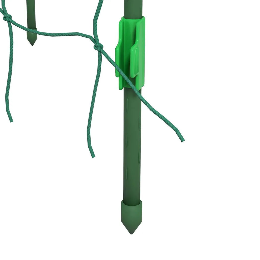 Outsunny 183 cm Metal Garden Arch Trellis with Climbing Net – Plant Support for Fruit and Vegetables