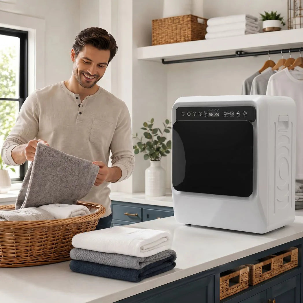 HOMCOM 5kg Vented Tumble Dryer, 1000W with Sensor Auto-Stop – Compact Freestanding or Stackable Clothes Dryer