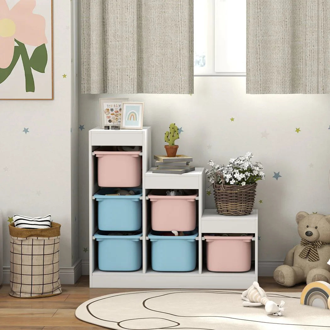 AIYAPLAY 3-Tier Kids Toy Storage Organiser with 6 Removable Bins – Multicolour, Ages 3-8