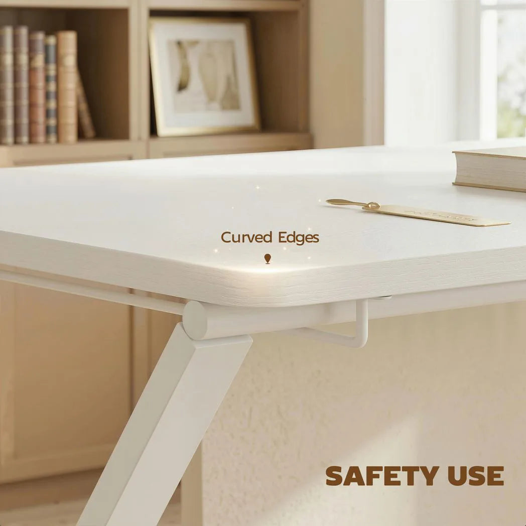 HOMCOM Compact Folding Desk with Storage Shelf – Space-Saving Home Office Computer Desk, White