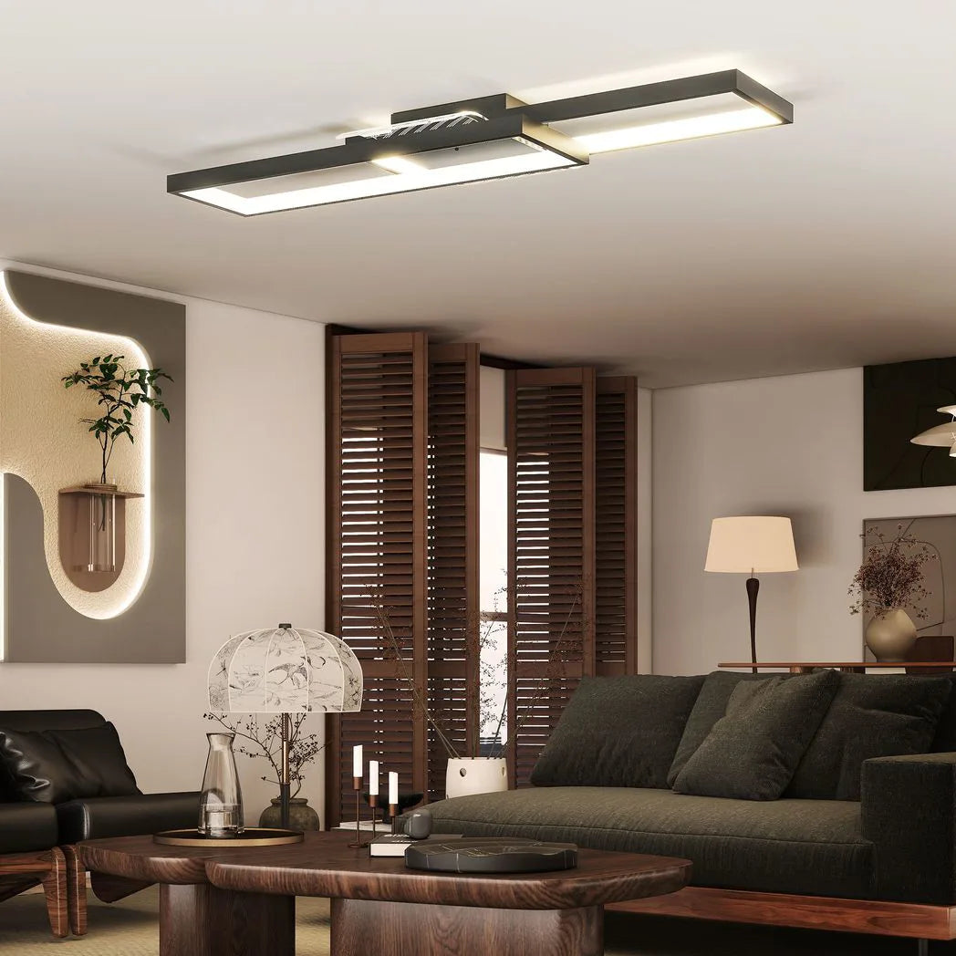 HOMCOM LED Ceiling Light, Modern Dimmable Ceiling Light with Wall Switch & Remote Control