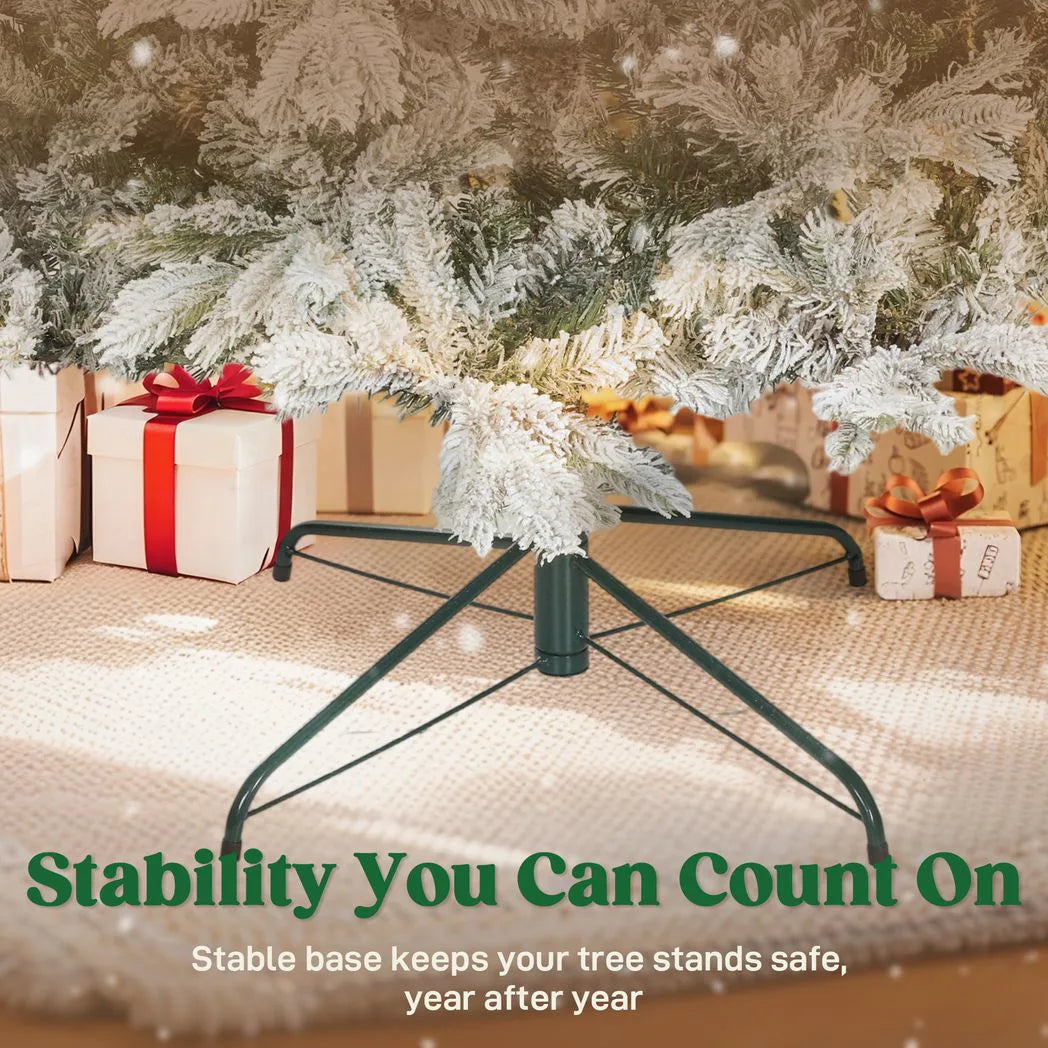 HOMCOM 5ft Snow Flocked Artificial Christmas Tree with 936 Branch Tips – Realistic Foldable Decoration