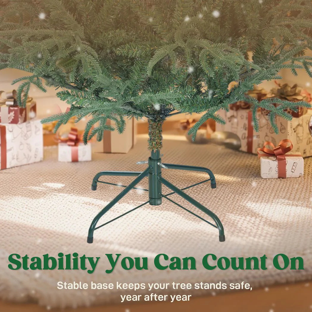 HOMCOM 5ft Full Spruce Artificial Christmas Tree with 1375 Dense Tips & Foldable Metal Stand – Green