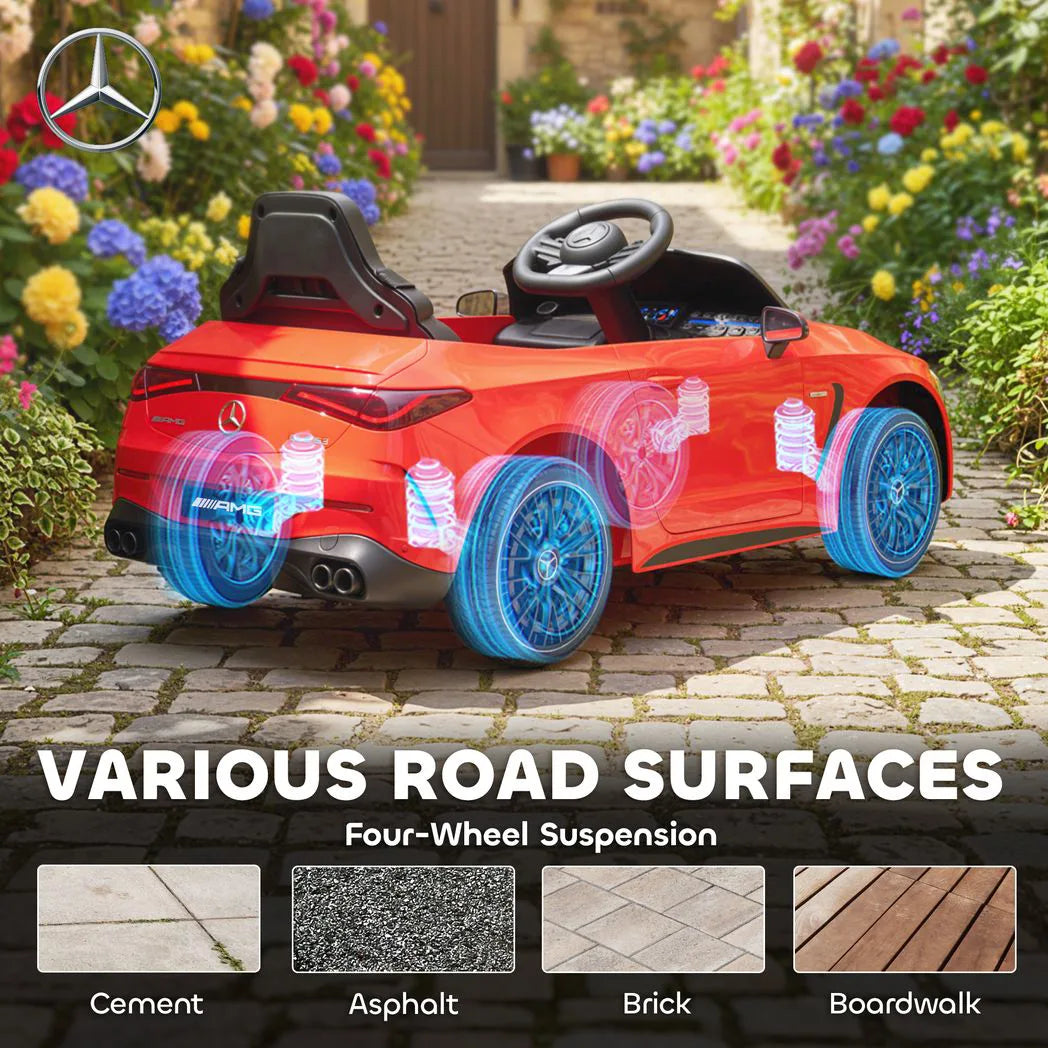 AIYAPLAY Licensed Mercedes-AMG 12V Kids Electric Car with Dual Motors & Remote Control – Ride-On, Red