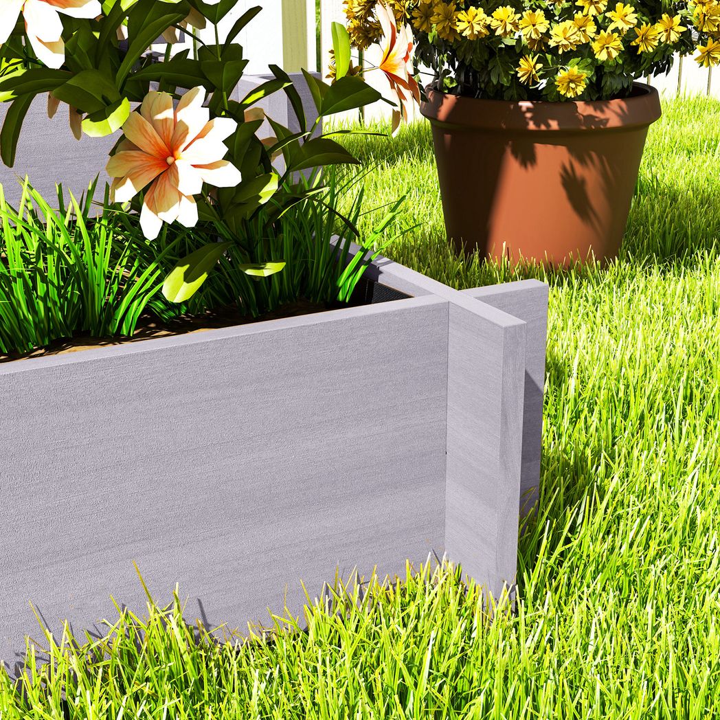 Outsunny 3-Tier Wooden Trellis Planter, 95x95x110cm – Grey