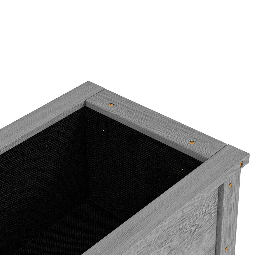Outsunny Wooden Raised Garden Bed with Storage Shelf & Drainage Holes – 2-Tier Elevated Planter Box, Grey