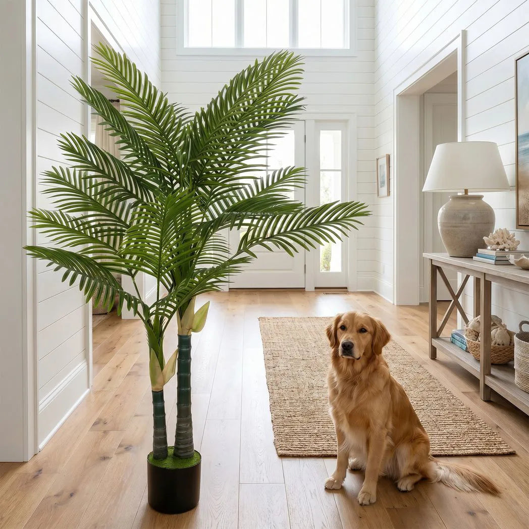 HOMCOM Artificial Palm Tree with 16 PEVA Leaves