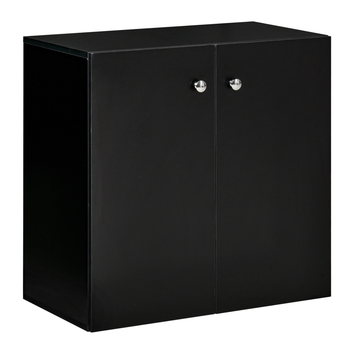 HOMCOM Freestanding Storage Cabinet with 2 Shelves – Wooden Sideboard for Bedroom or Office, Black