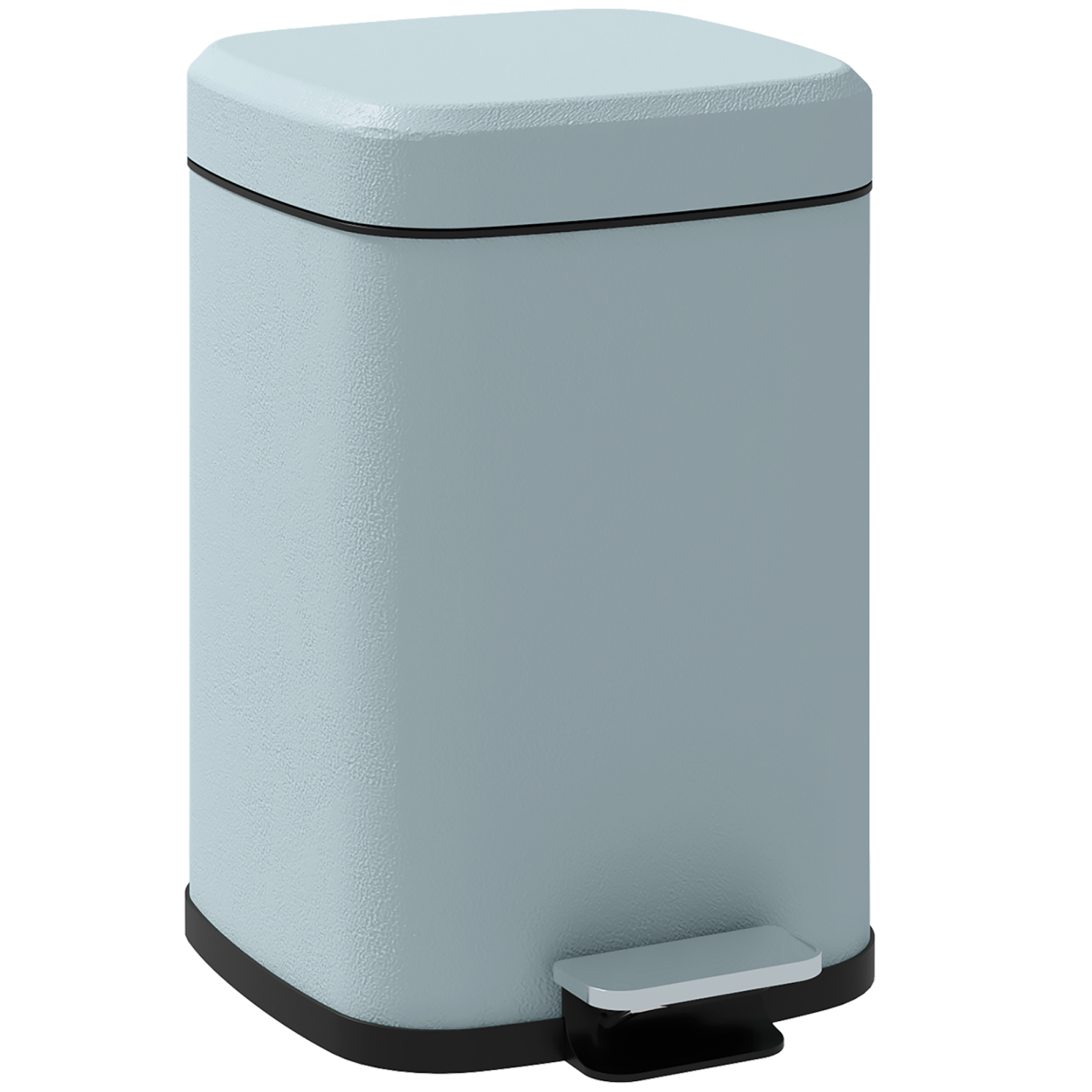 HOMCOM 12L Kitchen Pedal Bin with Soft-Close Lid – Fingerprint-Proof Metal Rubbish Bin, Light Green