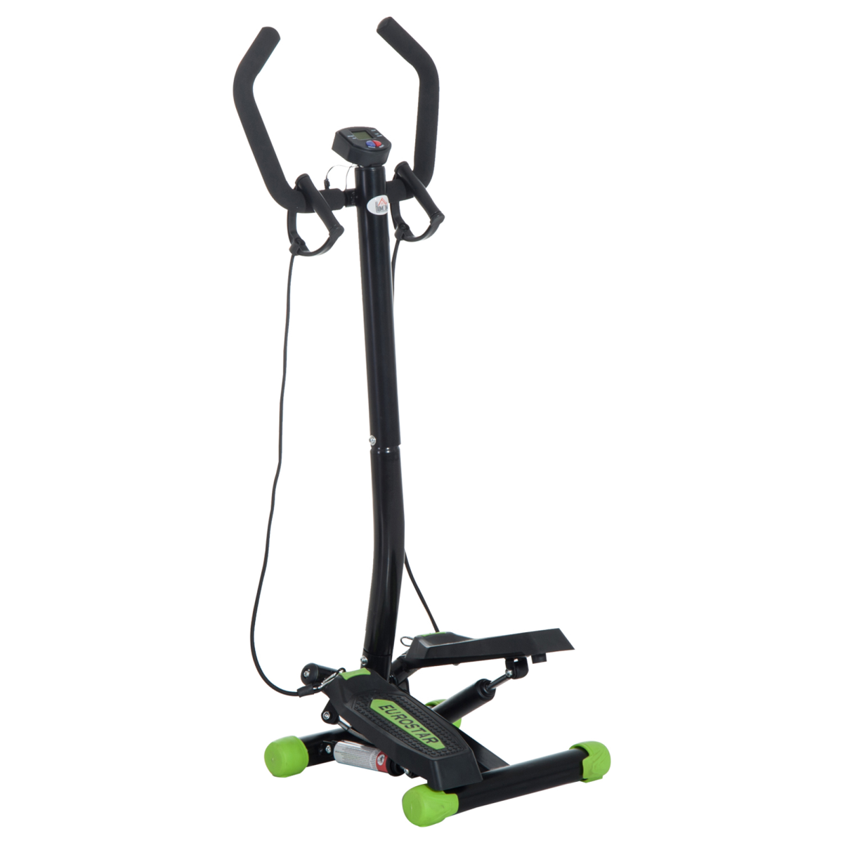 HOMCOM Stepper Machine with Resistance Bands – Heavy-Duty Steel Frame Home Fitness Workout Equipment