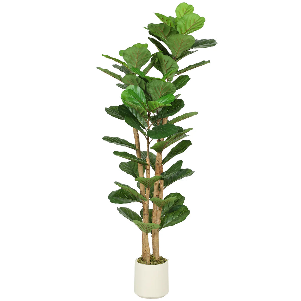HOMCOM 150cm Artificial Fiddle Leaf Fig Tree with Pot – Realistic Faux Plant for Living Room & Office, Green
