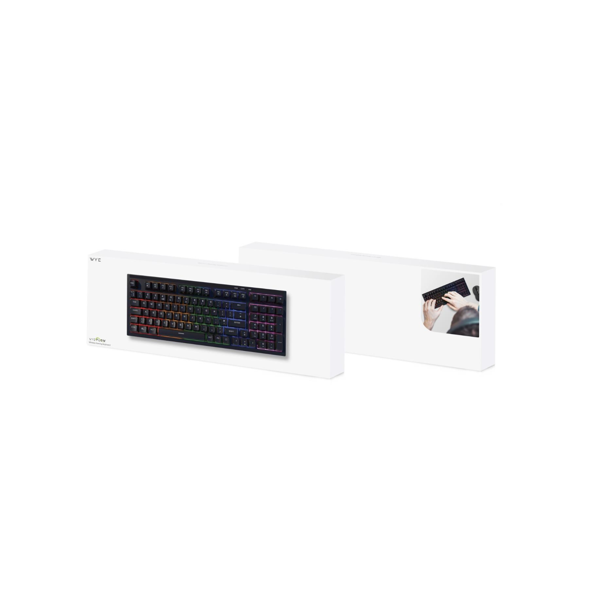 WYEFLOW Wireless 98-Key RGB Backlit Gaming Keyboard with 2.4G Connection and USB-C – Compact, Black
