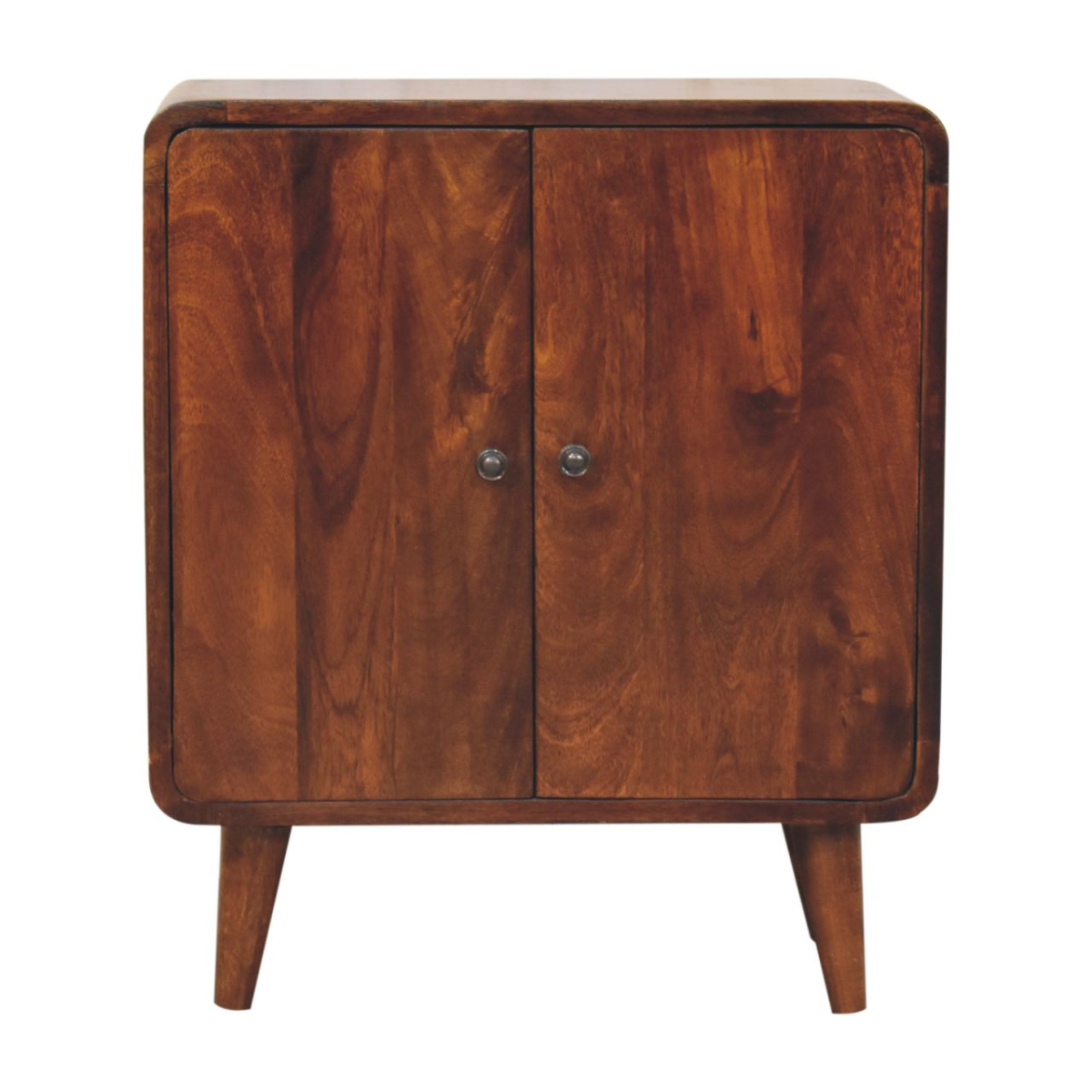 Artisan Furniture Mini Classic Chestnut Cabinet – Solid Mango Wood, 2 Doors & 2 Internal Shelves, Brown