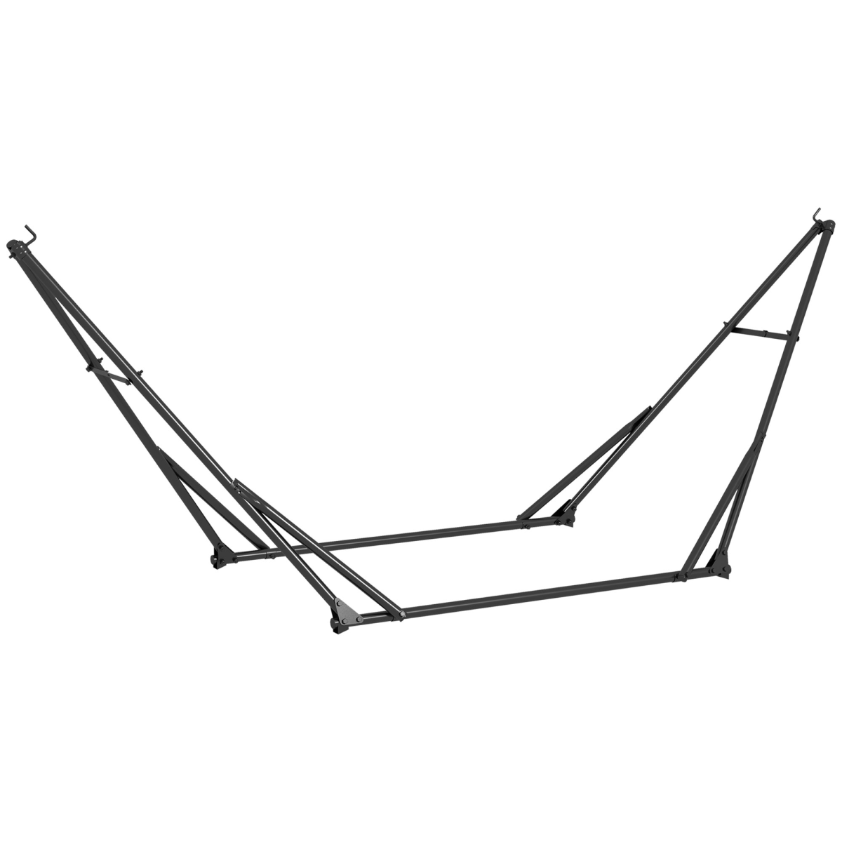 Outsunny Foldable 2-in-1 Hammock Stand for Hammock Nets and Chairs – Steel Frame with Carry Bag, Black