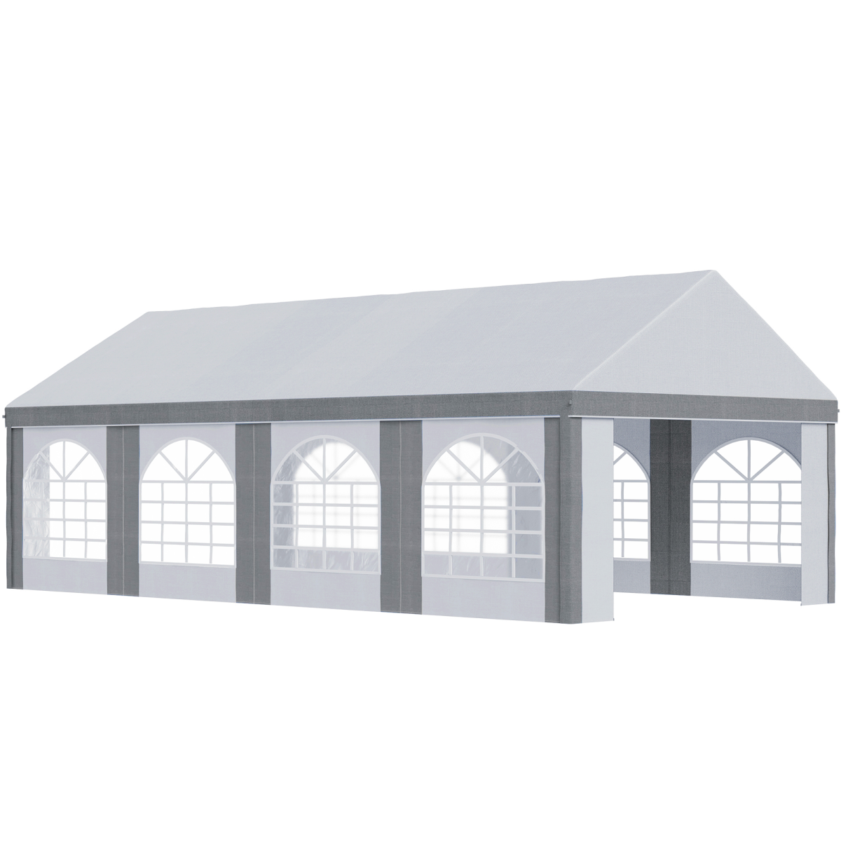 Outsunny 8 x 4m Party Tent Marquee Gazebo with Sides, Eight Windows & Two Zipped Doors – Steel Frame