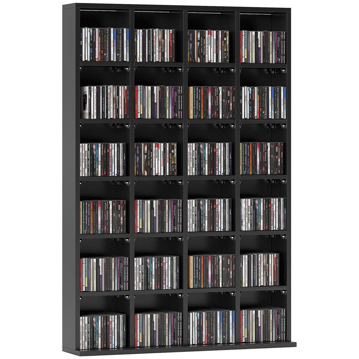 HOMCOM black DVD and CD storage rack