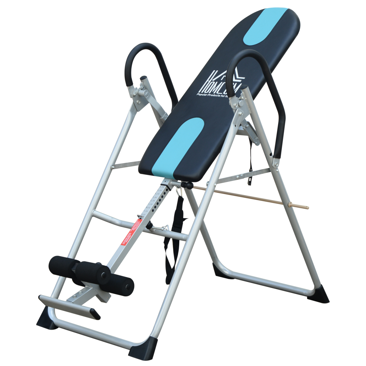 HOMCOM Foldable Gravity Inversion Table with Safety Belt & Padded Ankle Support – Home Back Therapy Bench, 110kg