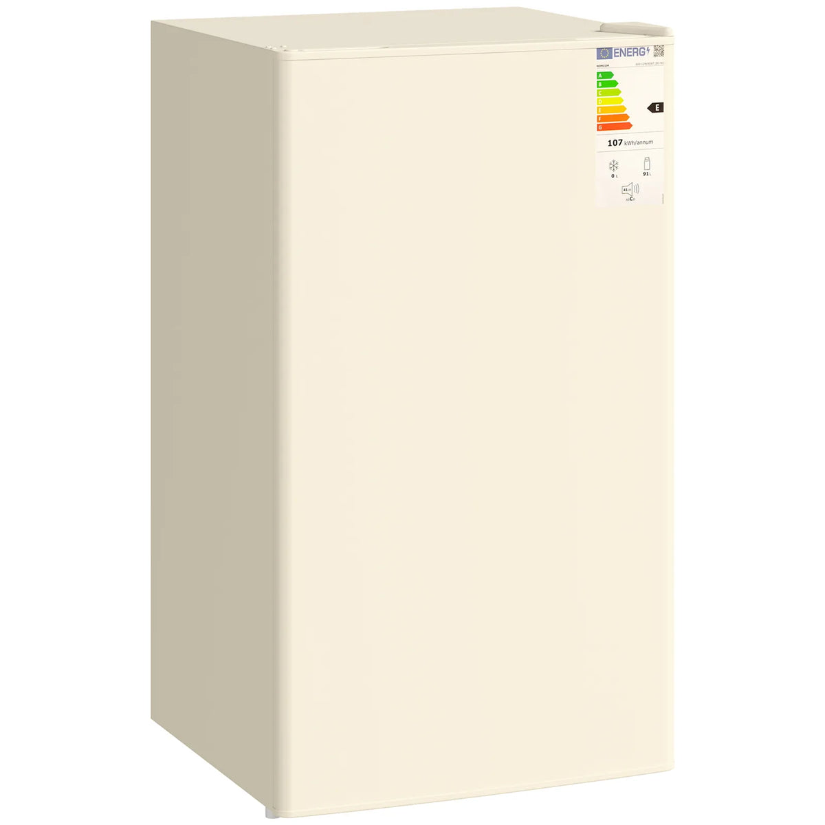 HOMCOM 91L Under Counter Fridge with 10L Chiller Box and Reversible Door – Compact Mini Fridge, Beige