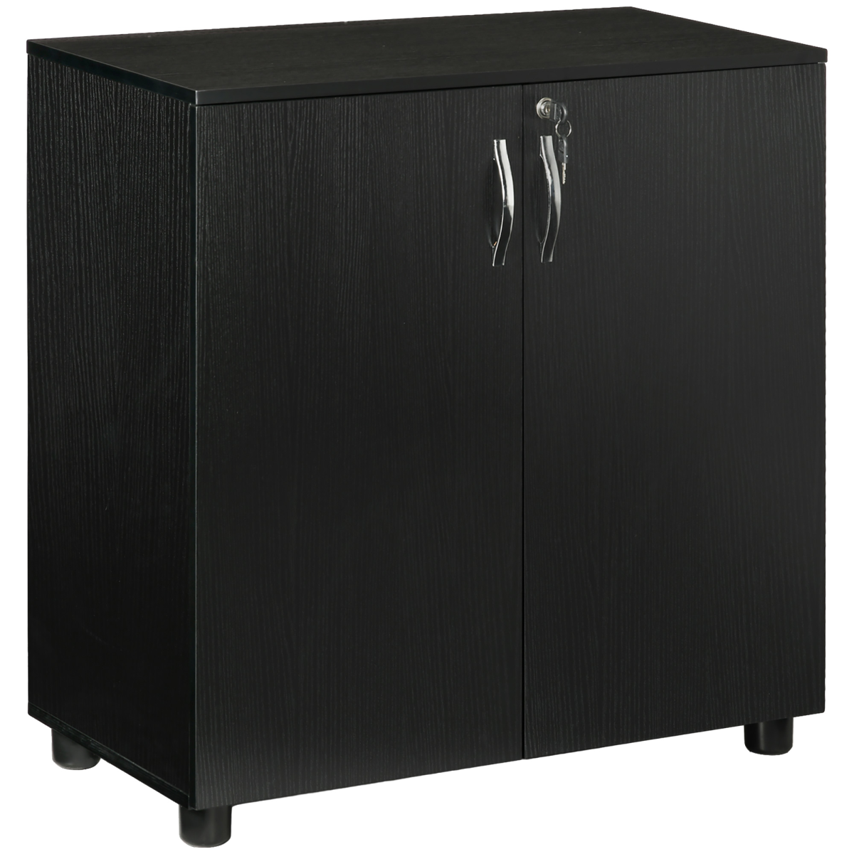Black locking office cabinet