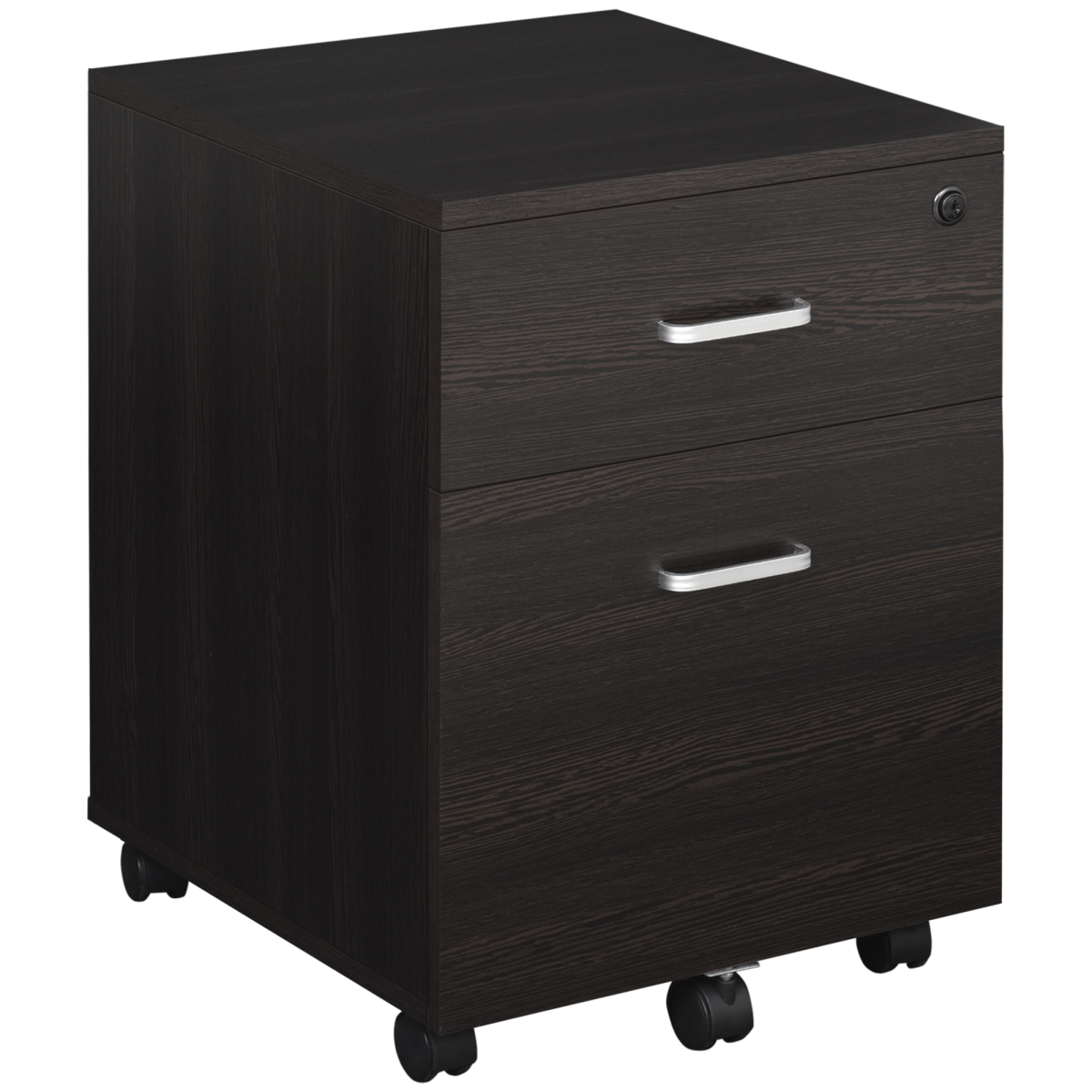 Vinsetto brown 2-drawer locking filing cabinet