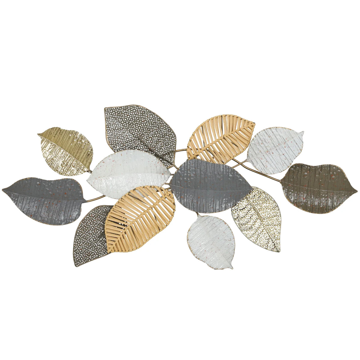 HOMCOM Leaf Design Metal Wall Art