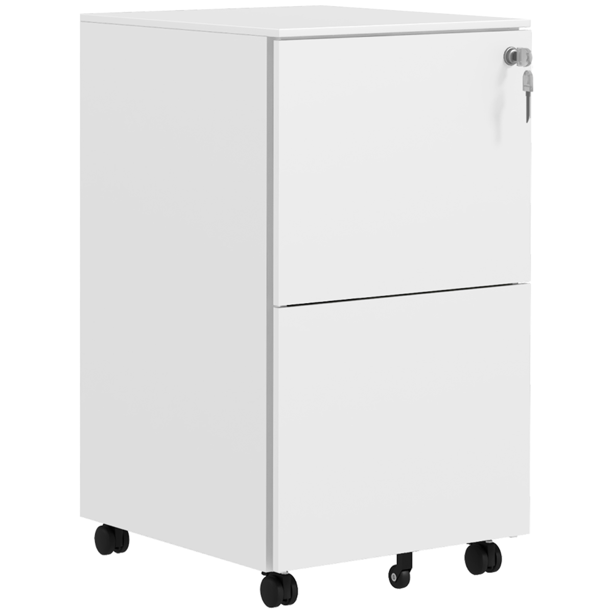 Vinsetto 2-Drawer Steel Filing Cabinet with Lock, Hanging Bars and Wheels – Letter, A4 and Legal