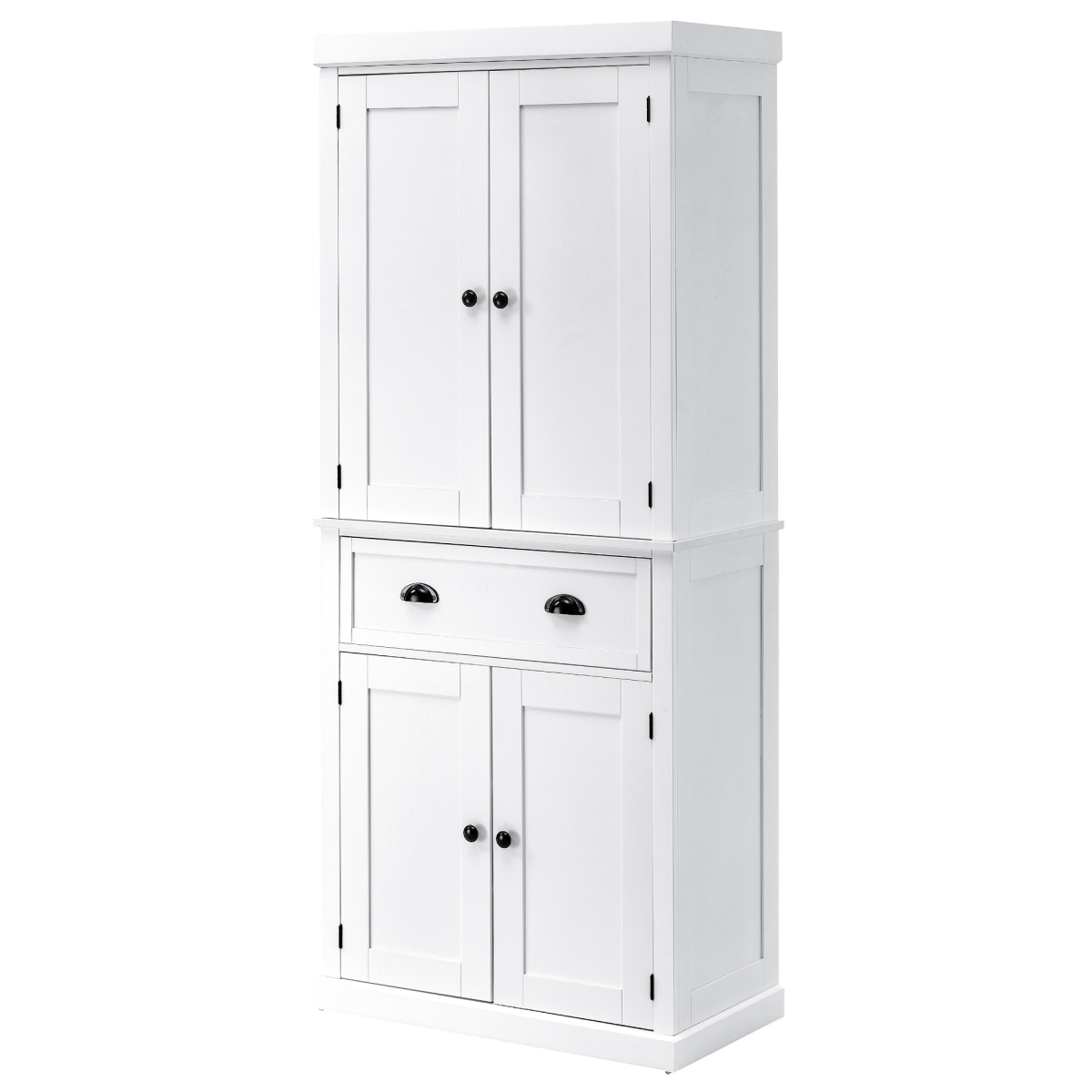 White colonial freestanding pantry cabinet