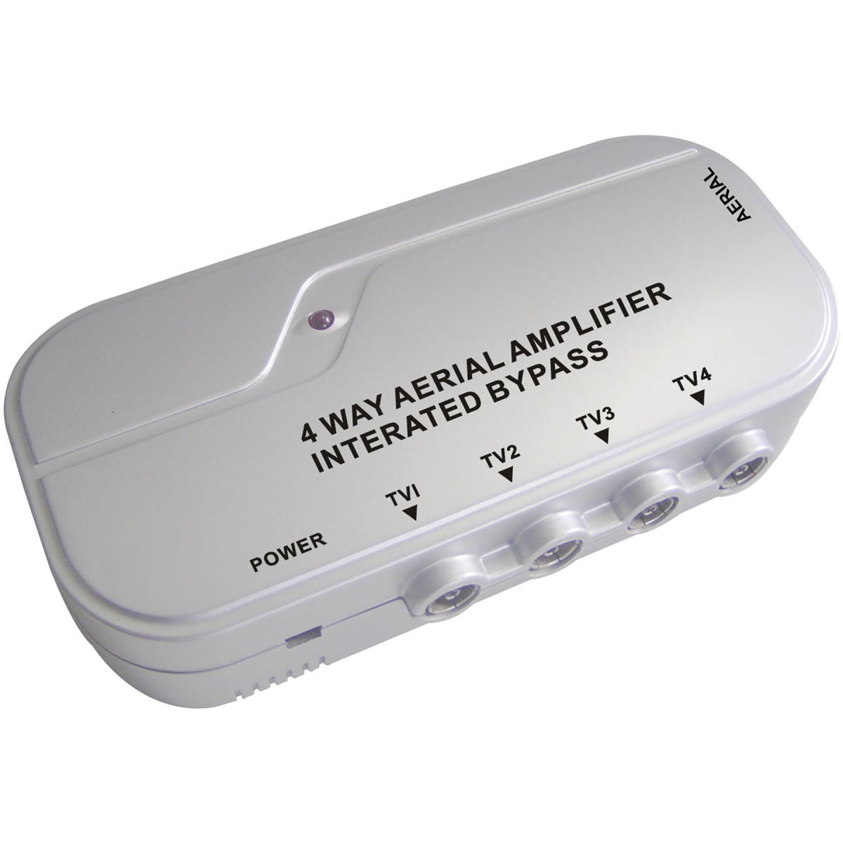 Electrovision 4-Way Coaxial Signal Booster with 4G Filter – TV, DAB & VHF Aerial Amplifier, T103EB