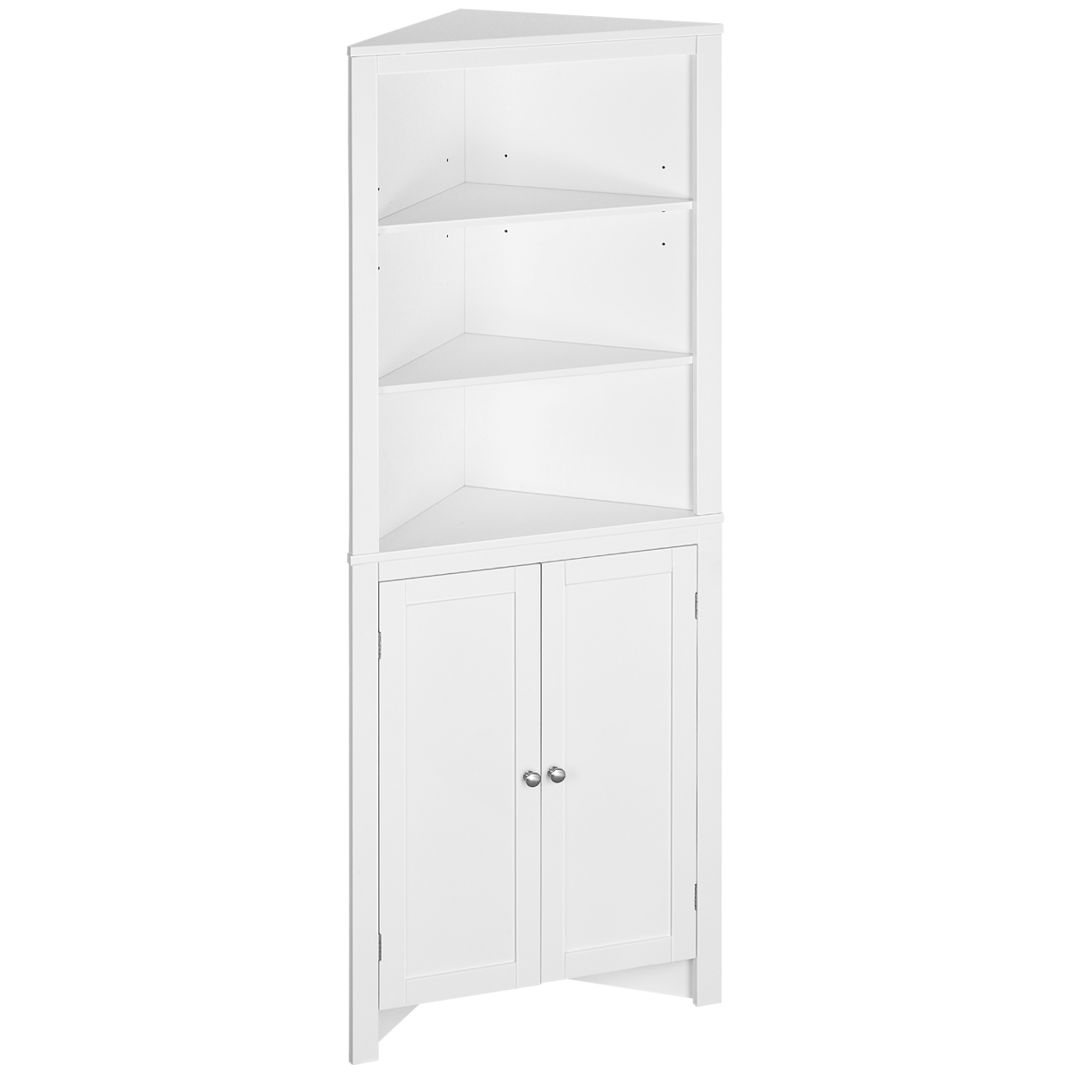 White corner bathroom cabinet