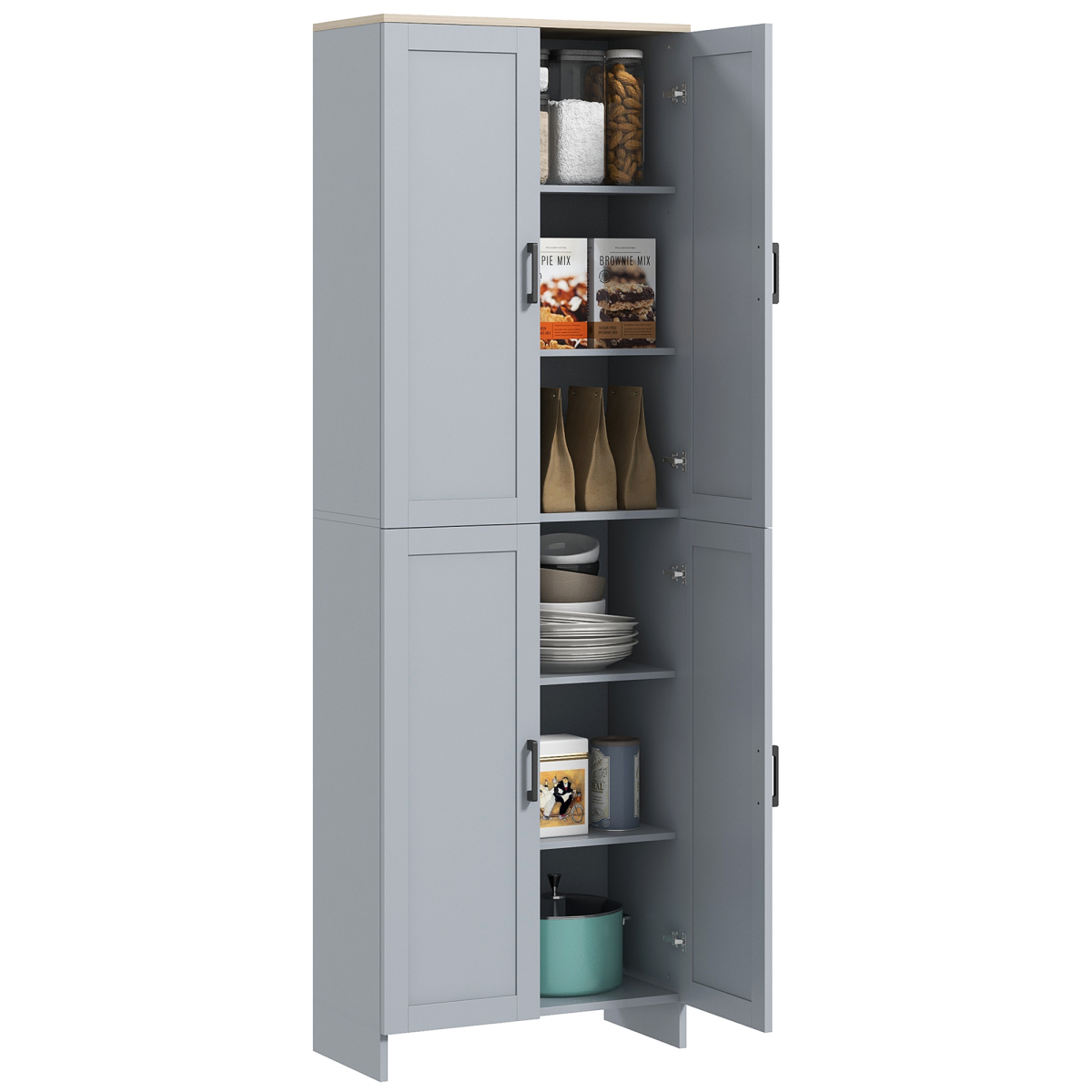 HOMCOM grey kitchen cupboard