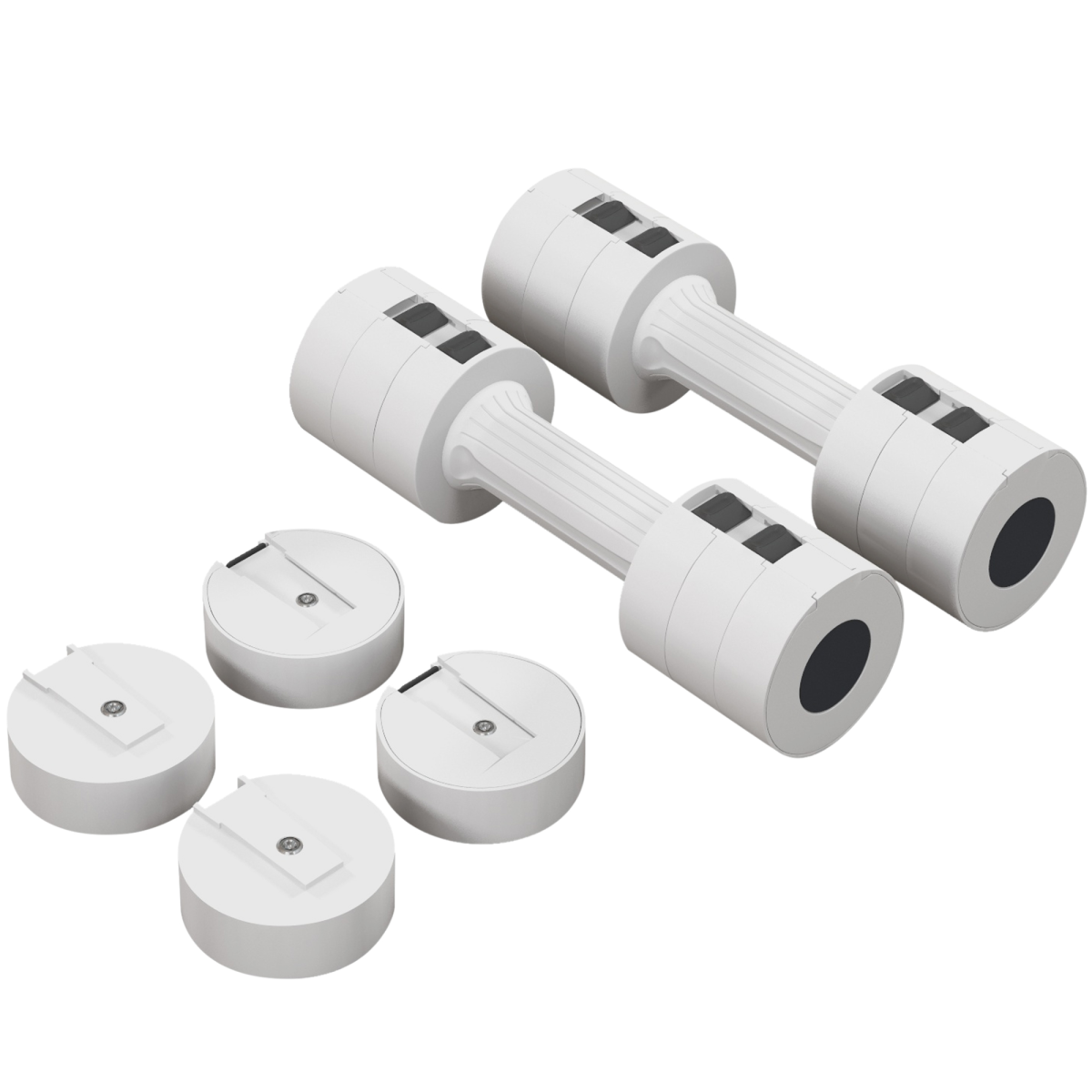 Adjustable Dumbbells Set, 2 x 2.5kg with Fast-Adjust Weight Plates – Compact Home Gym Hand Weights, White