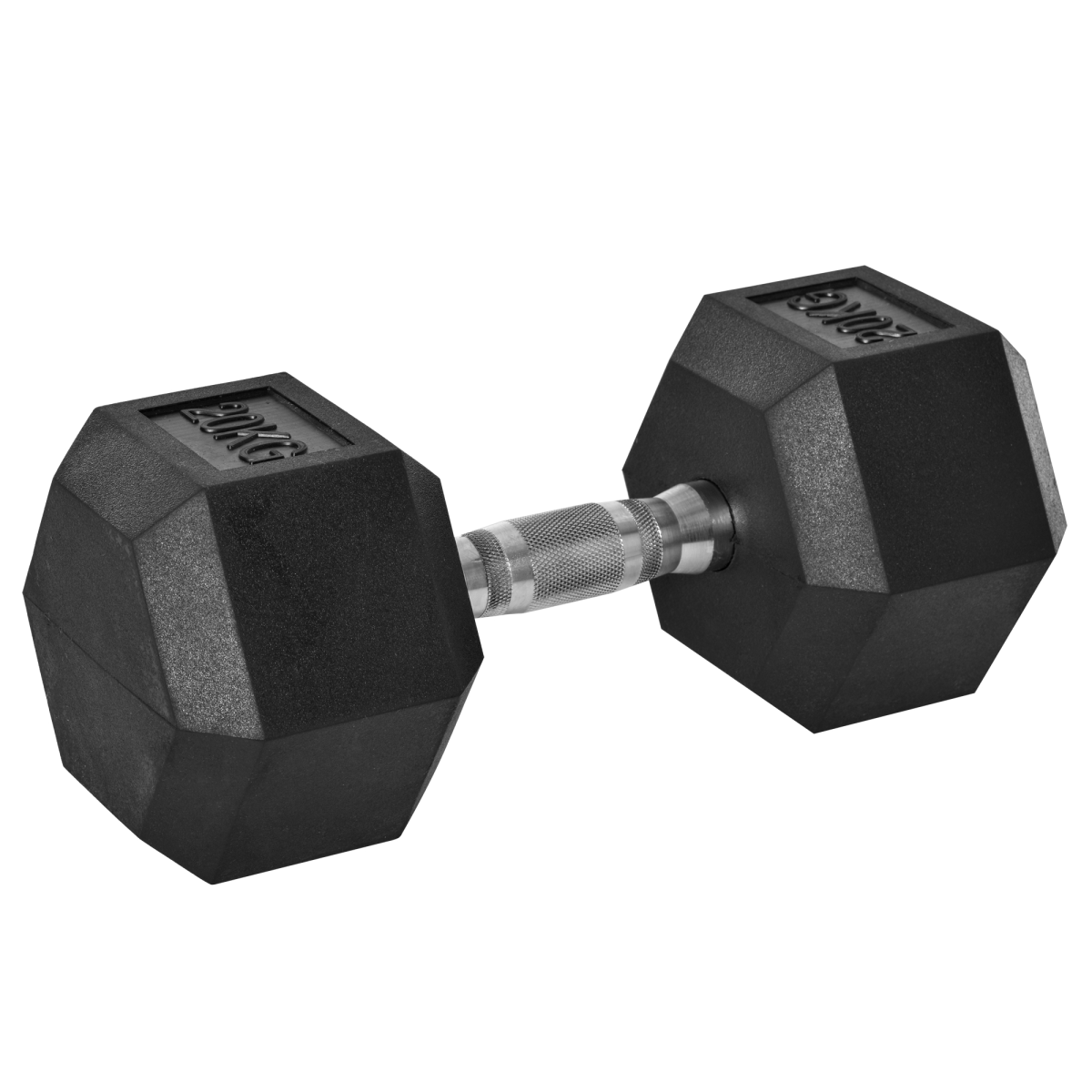 HOMCOM 20kg Single Rubber Hex Dumbbell with Knurled Steel Handle – Anti-Roll Hand Weight for Home Gym