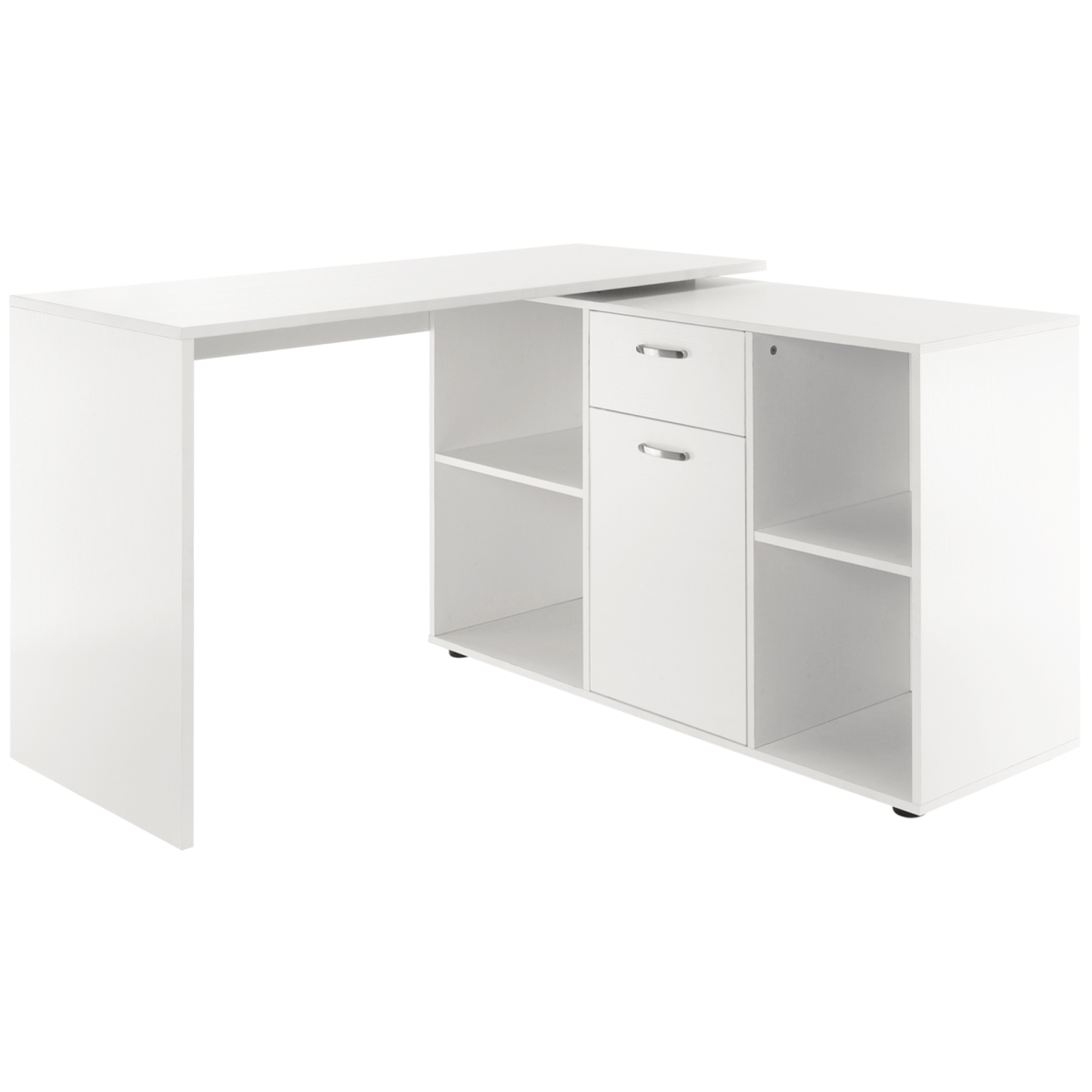 Adjustable L-shaped computer desk