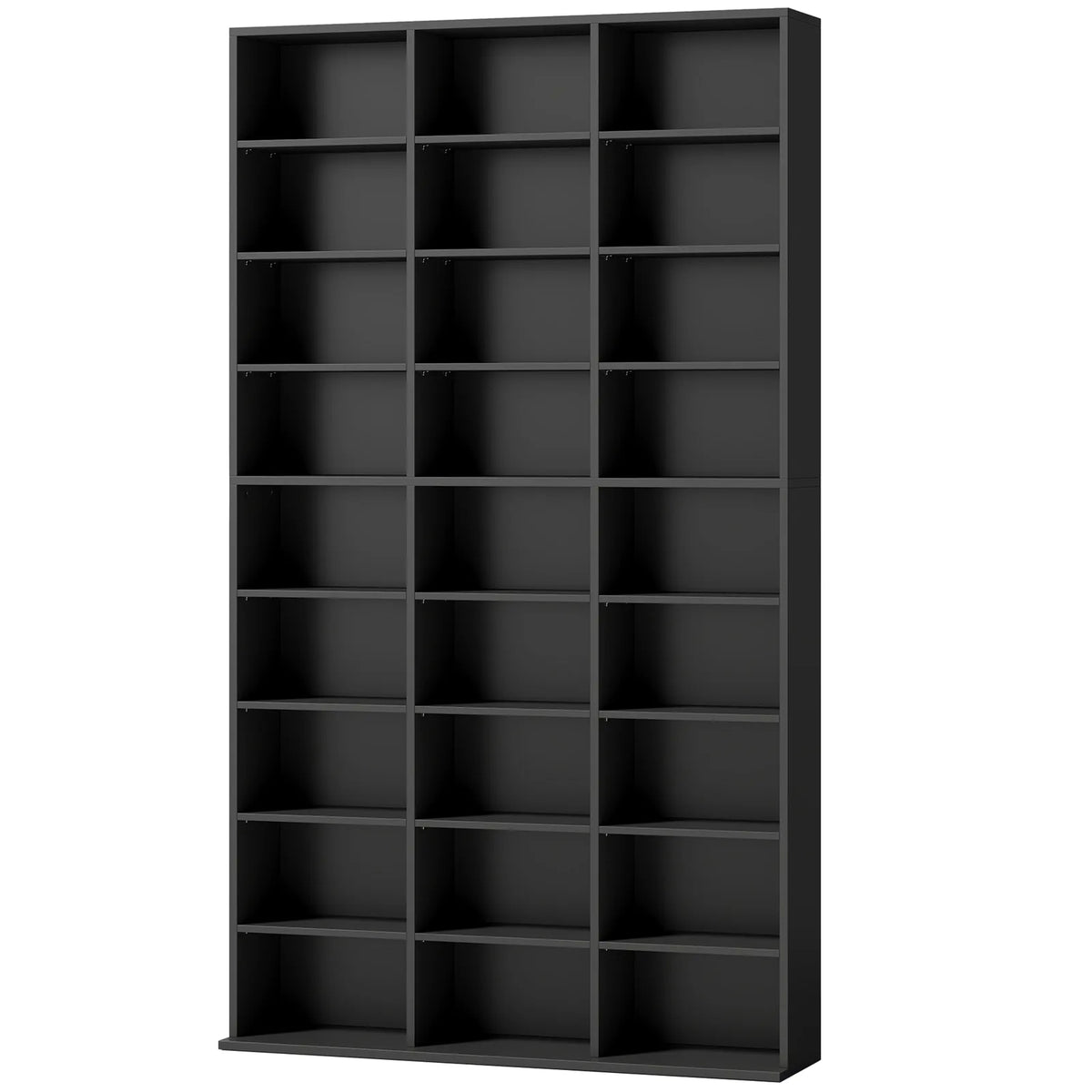 HOMCOM CD and DVD Storage Tower with 27 Compartments and 21 Adjustable Shelves – Media Rack, Black