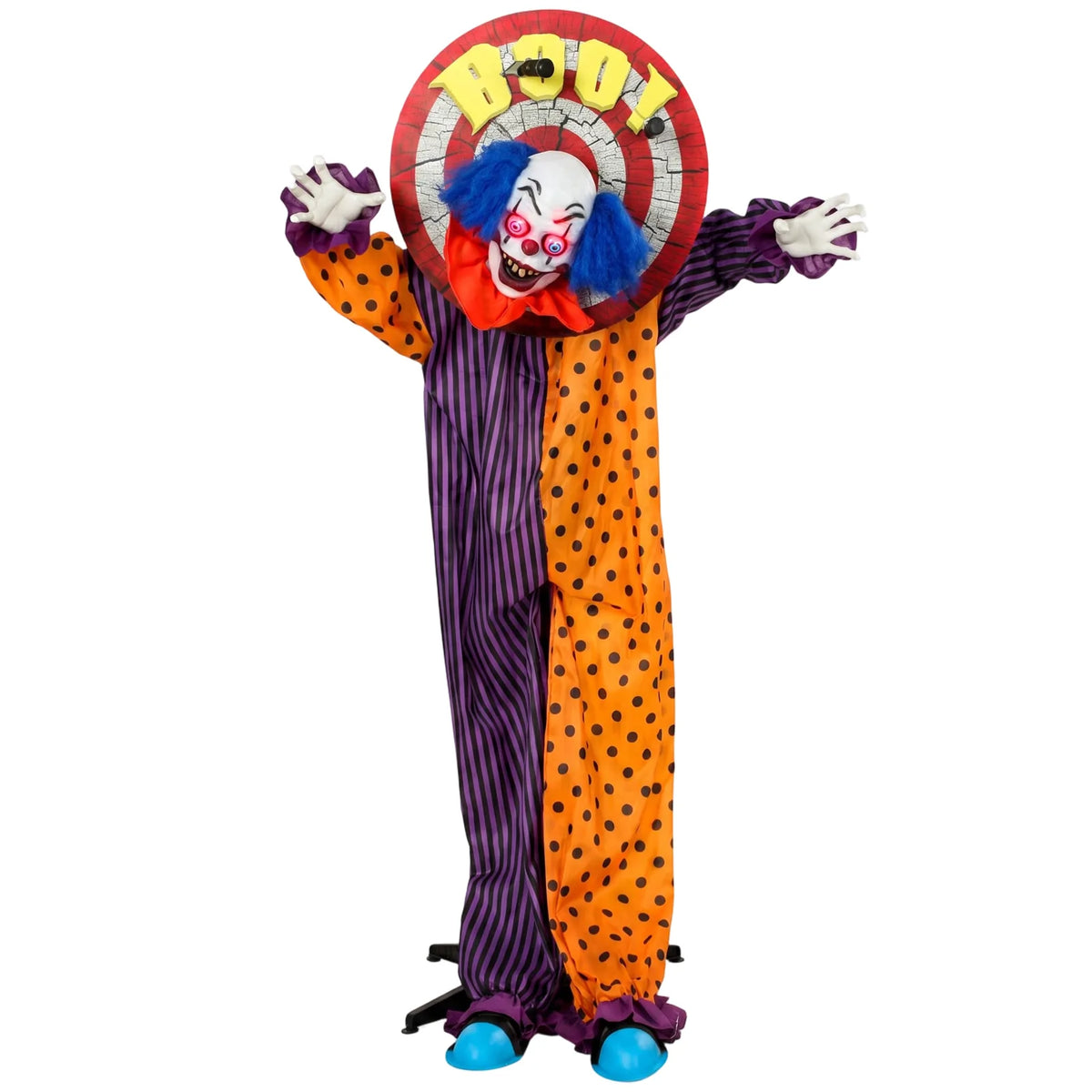 HOMCOM 167 cm Life Size Animated Clown Halloween Decoration