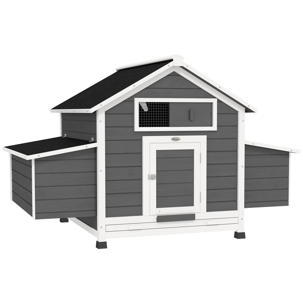 PawHut Wooden Chicken Coop with Nesting Boxes, Openable Roof and Pull-Out Tray – Outdoor Hen House, 150 x 100 x 97 cm