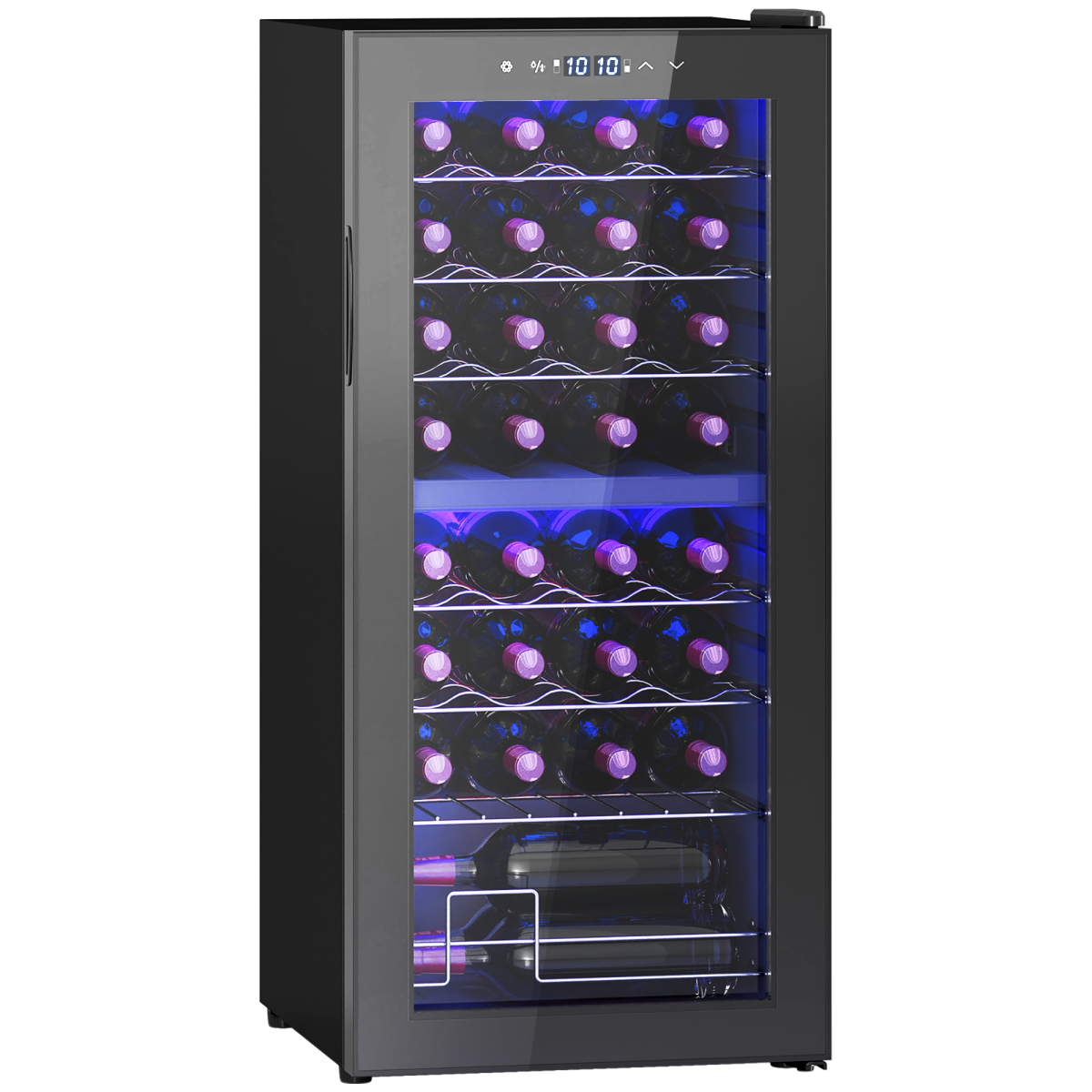 HOMCOM 86L Dual Zone Wine Cooler with Touch Control and 32-Bottle Capacity – Glass Door, Black