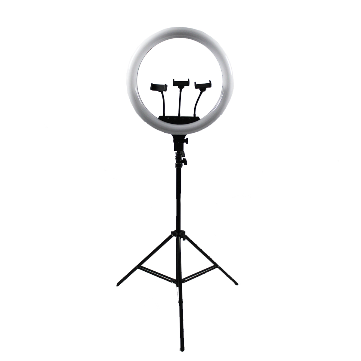 Eclipse Ring Light with Adjustable Tripod Stand and Three Phone Holders – Filming and Content Creation