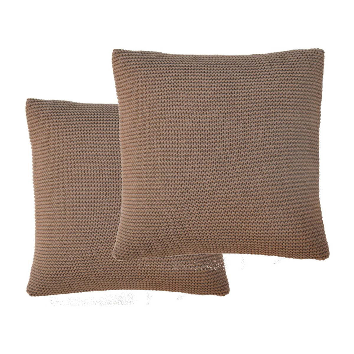 Artisan Furniture Ribbed Cotton Cushions, Set of 2 – Sofa and Armchair Scatter Cushions, Brown