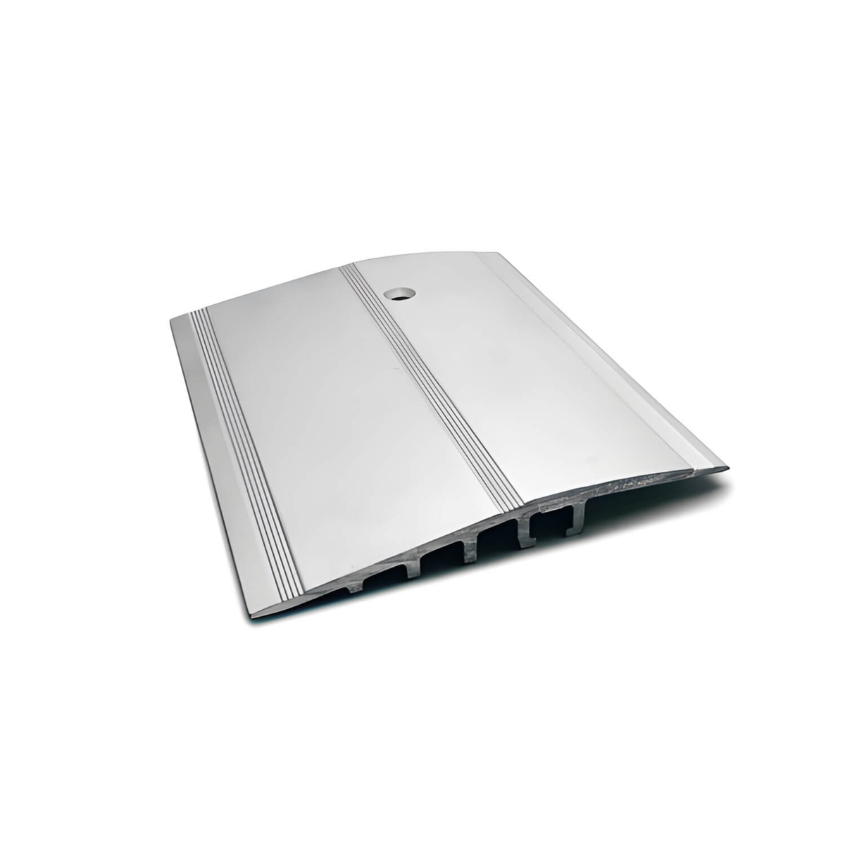 Anodised Aluminium Reducer Ramp 76mm x 8.5mm – Heavy Duty Floor Transition Strip, Pre-Drilled, Matt Silver, 2.7m