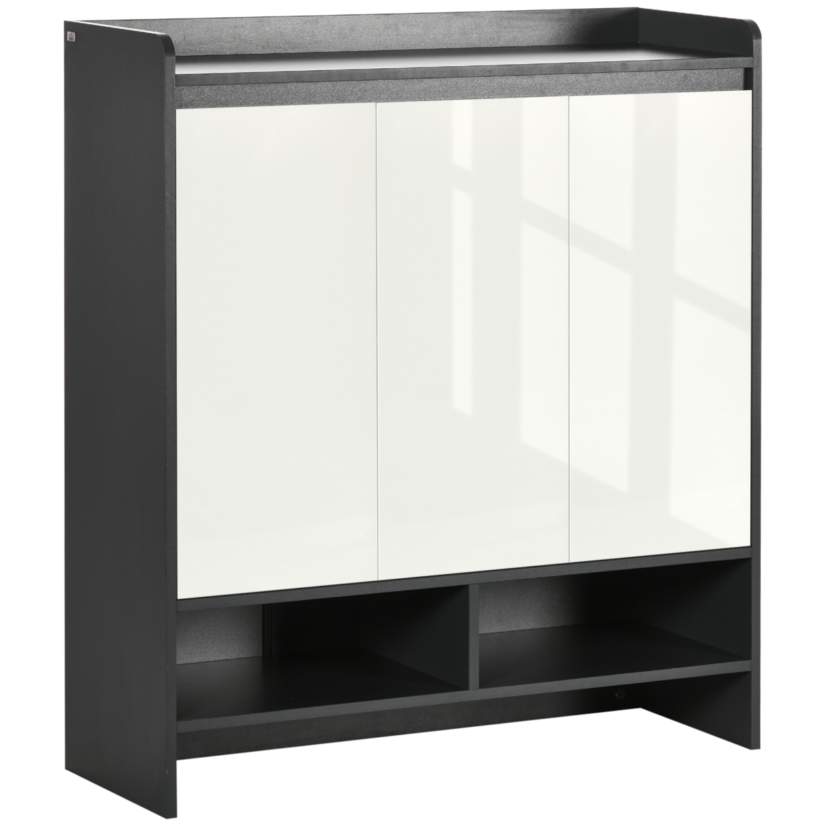 White gloss shoe cabinet