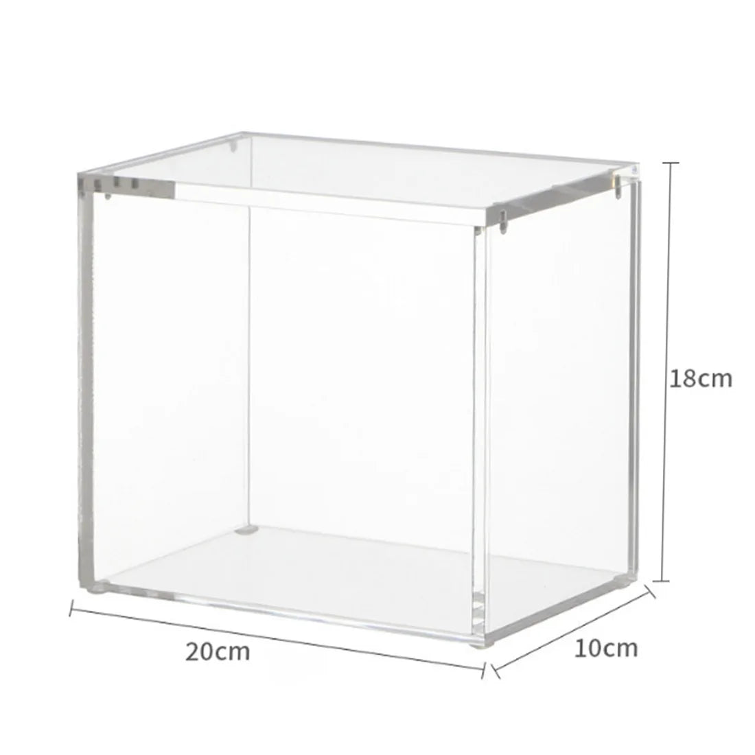 Clear Acrylic Display Box with Magnetic Lid and Base, Dustproof Storage Case, 20 cm