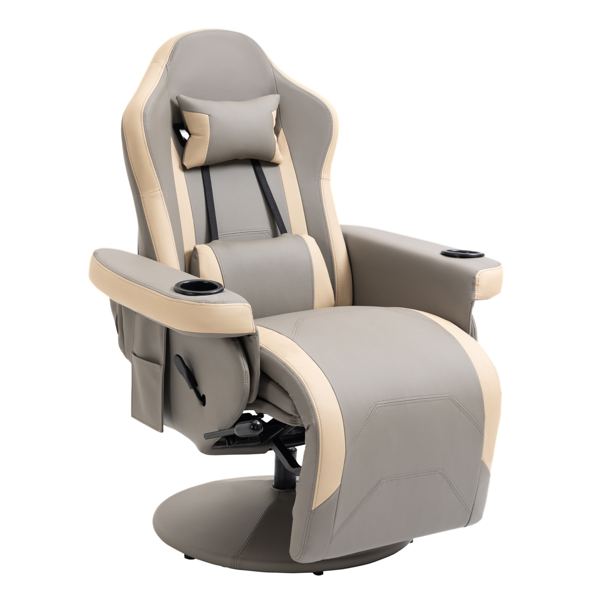 PU recliner armchair with leg rest