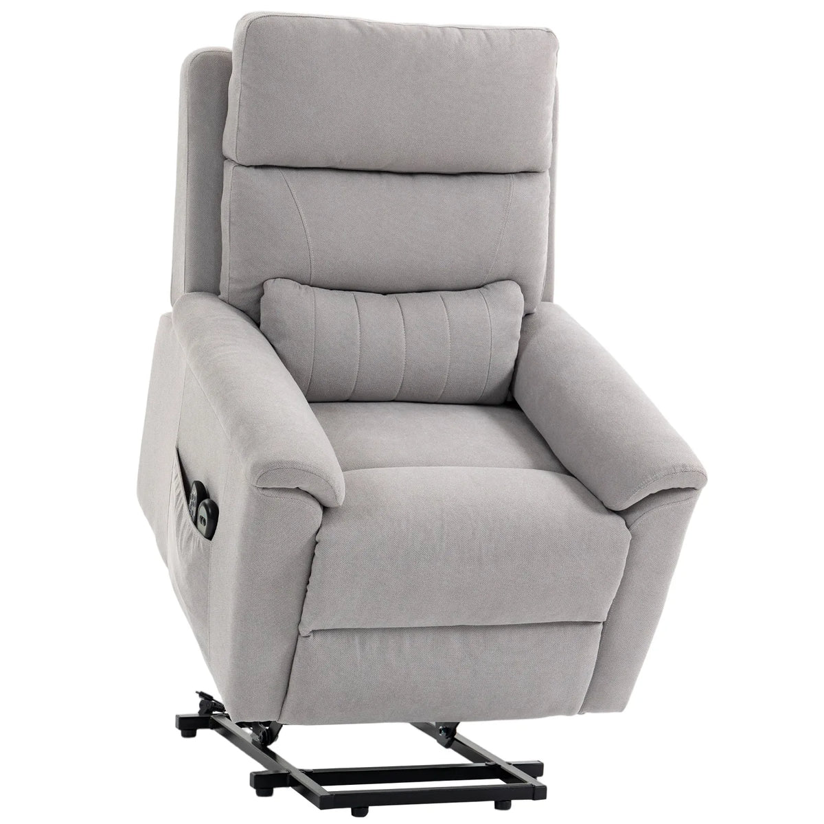 HOMCOM Power Lift Recliner Chair with Massage & Heat – Electric Lift Chair, Terry Cloth, Light Grey