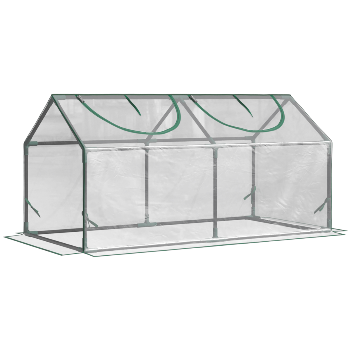 Outsunny Mini Greenhouse with Two Roll-Up Windows and PVC Cover – Tomato and Vegetable Plant House, Clear